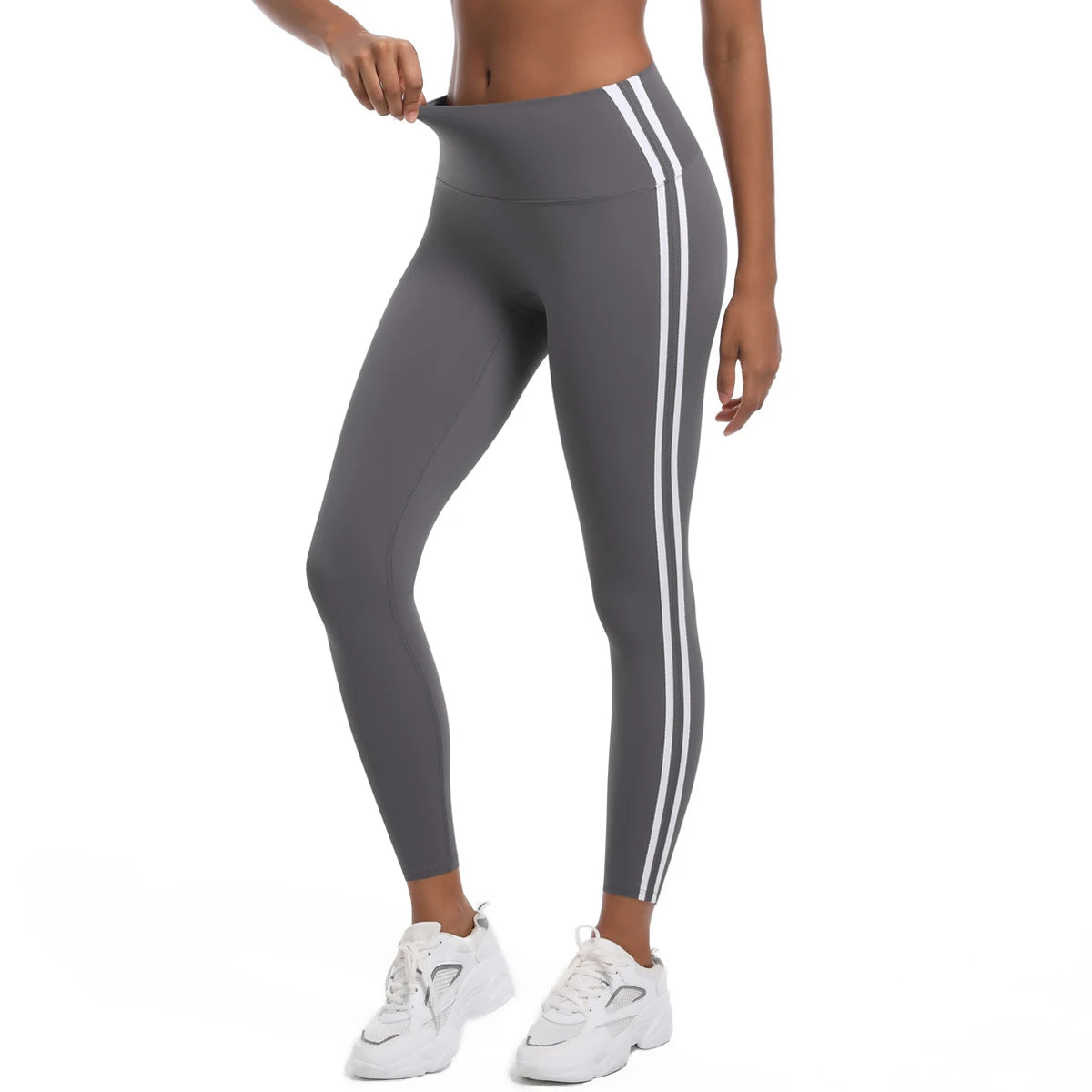 Yoga Leggings Women Striped Slim Sports Pants High Waist Hip Liftting Tights Workout Running Stretchy Gym Leggings