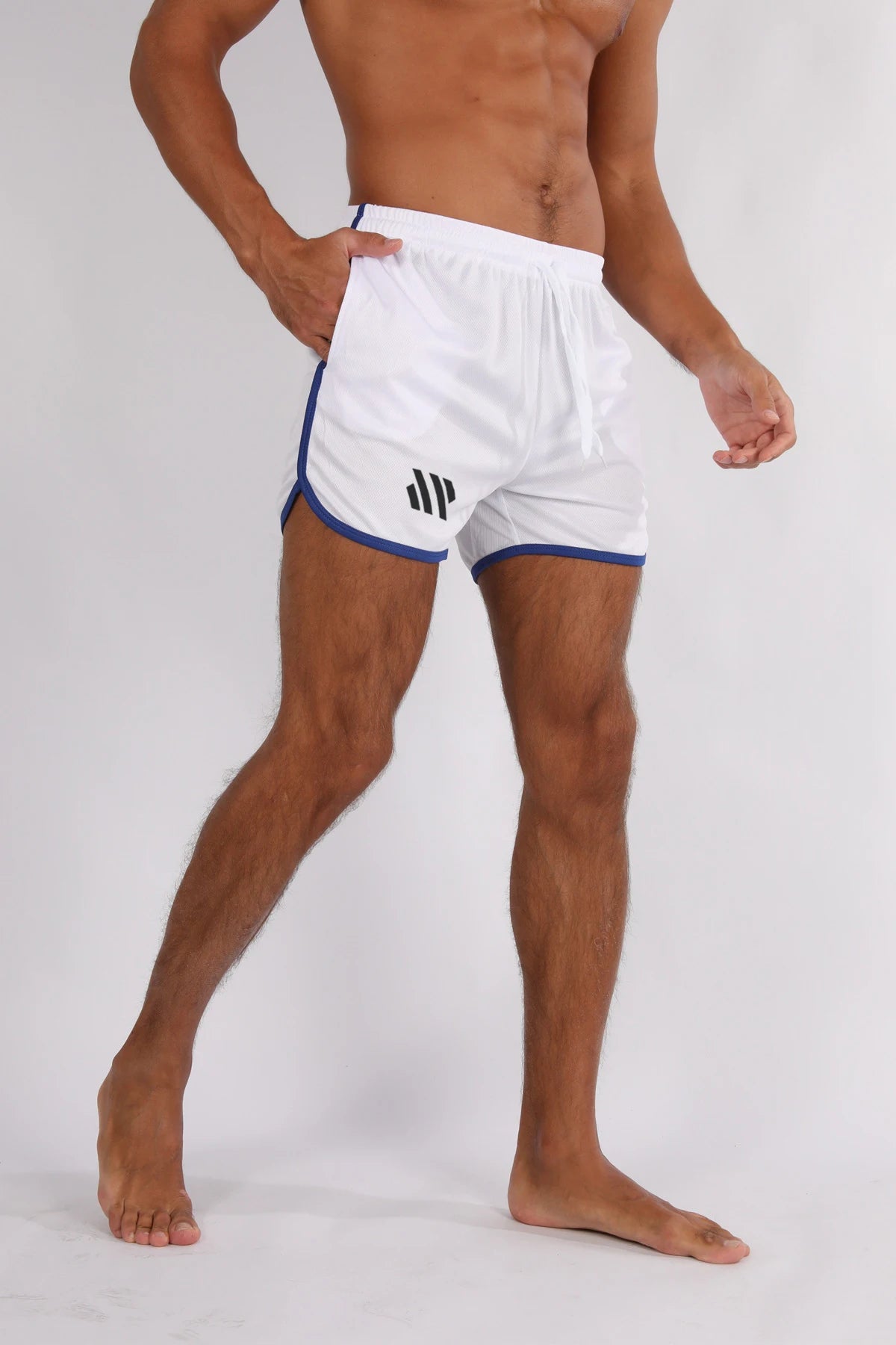 New Running Mesh Fitness Sport Men's Quick Drying Shorts Casual Breathable Training Tight Squat Three-Quarter Pants Summer