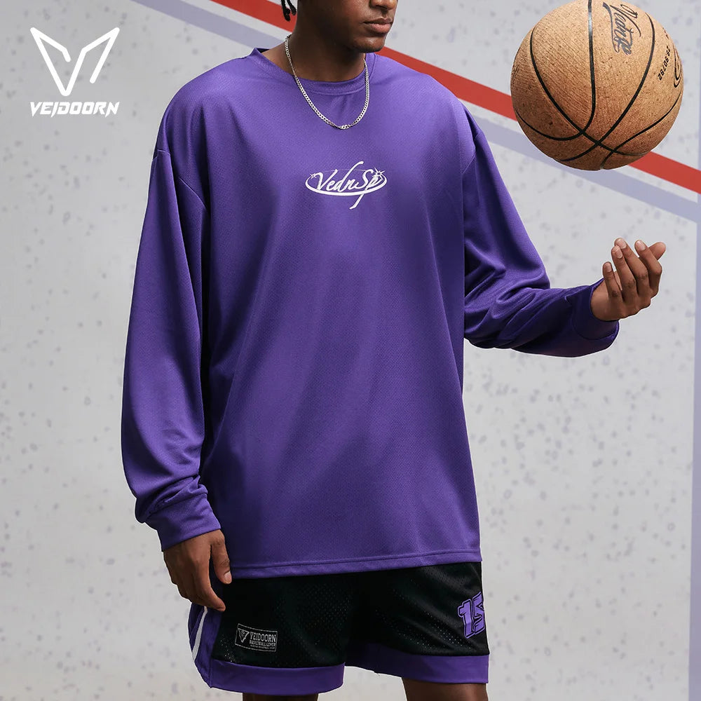 Veidoorn Autumn and Winter Long Sleeve Athletic Shirt Gym Yoga Running Training Tee Lightweight Quick Dry Sport Top for Workouts