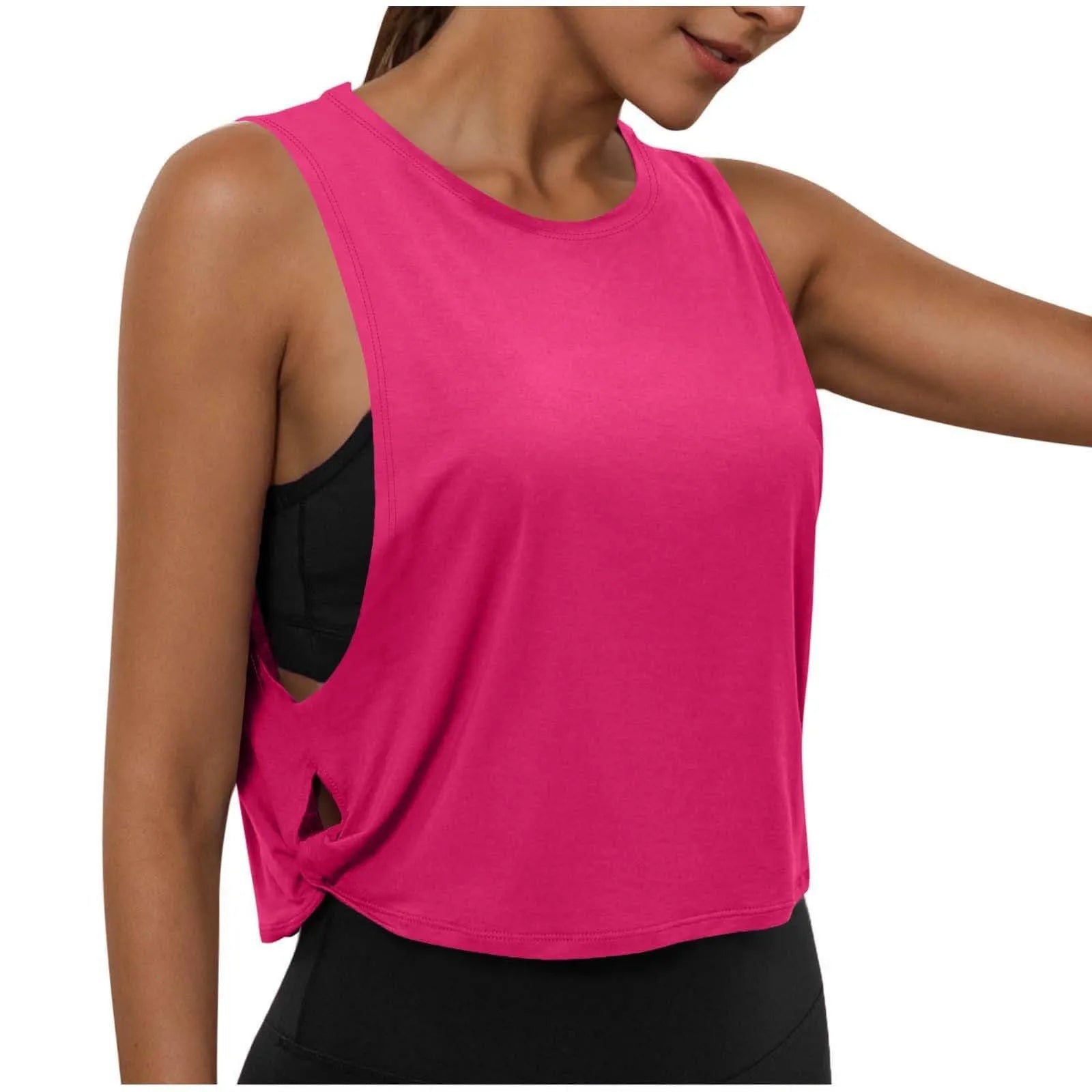 Women'S Fashion Round Neck Yoga Wear Sleeveless Athletic Vest Casual Top Ropa De Mujer Woman Clothes Top Mujer Summer Tops