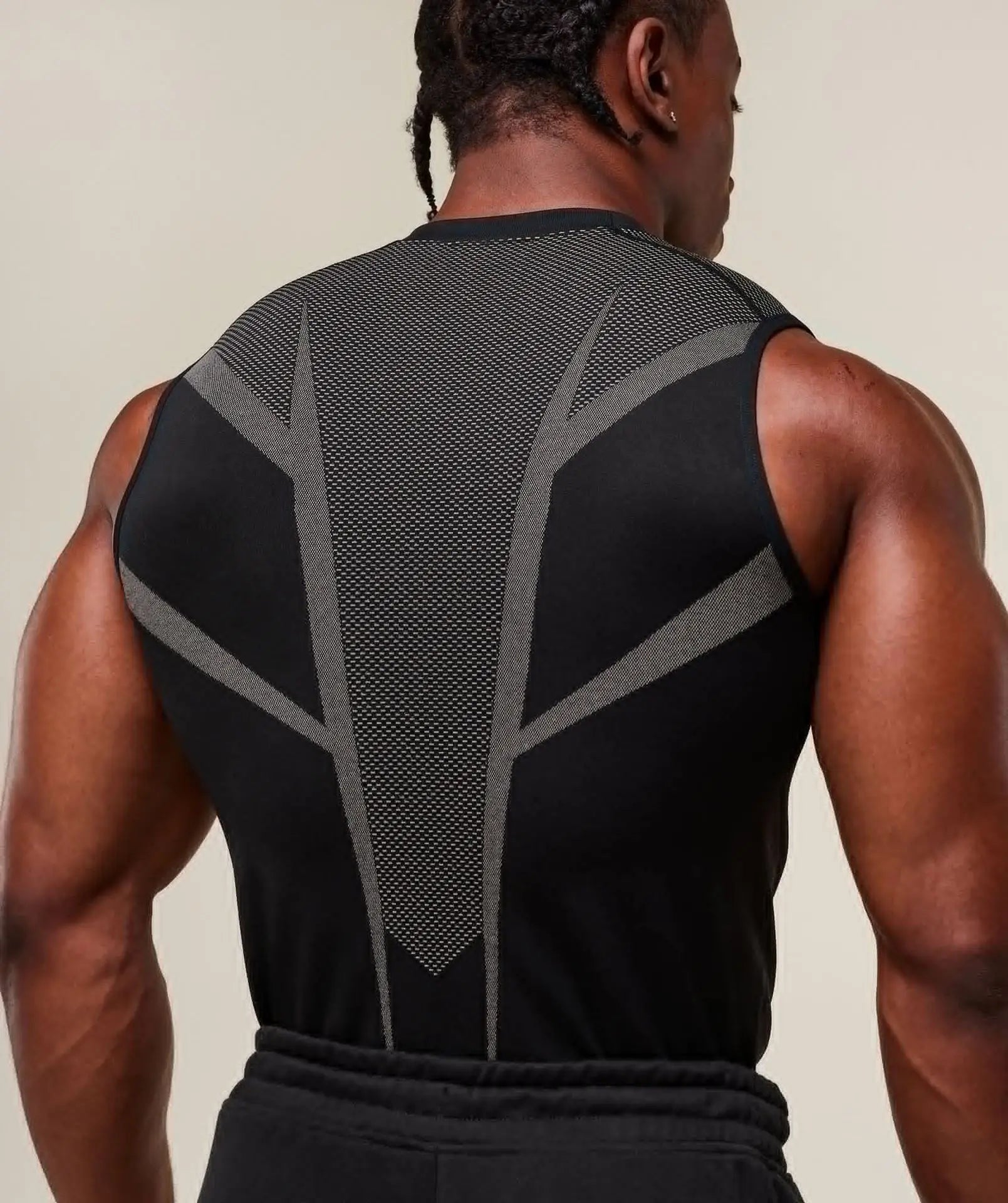 Men's Tight vest sports summer quick-drying breathable seamless fitness running training stretch tight top man sleeveless vest