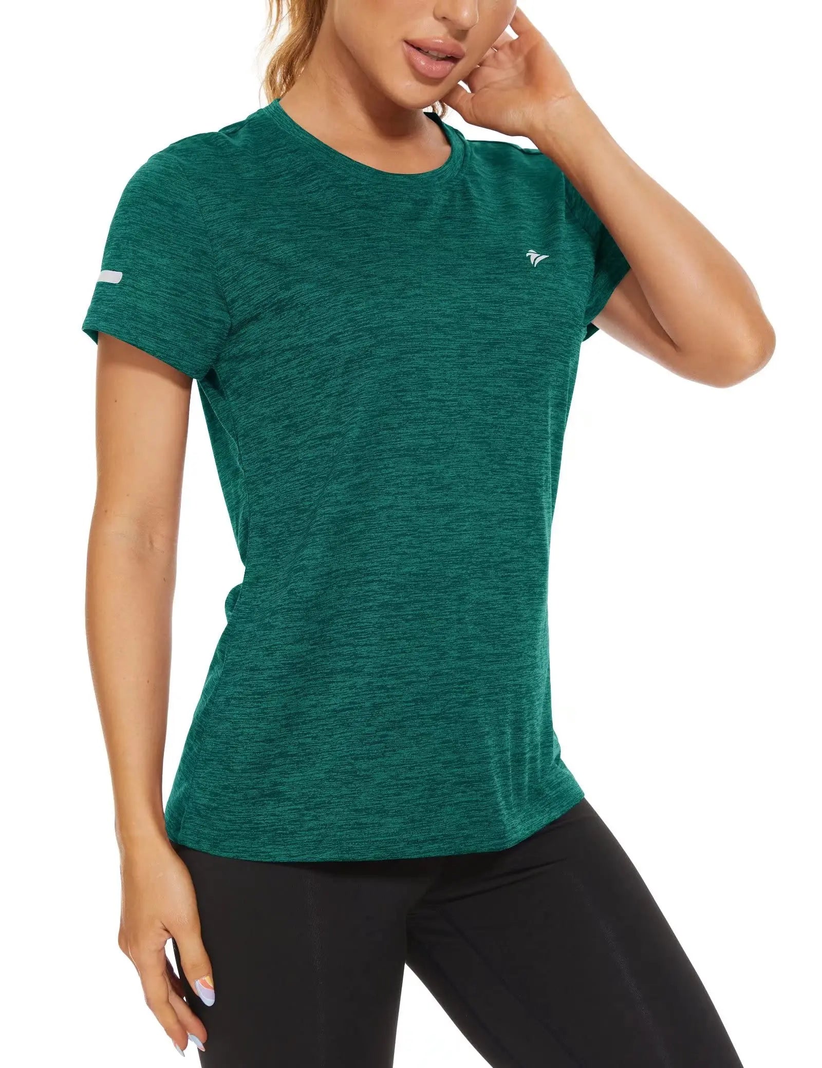 KEFITEVD Short Sleeve T-Shirt Quick Dry Athletic Shirts Women's Casual Workout Gym Yoga Shirt Training Running Jogging T Shirt