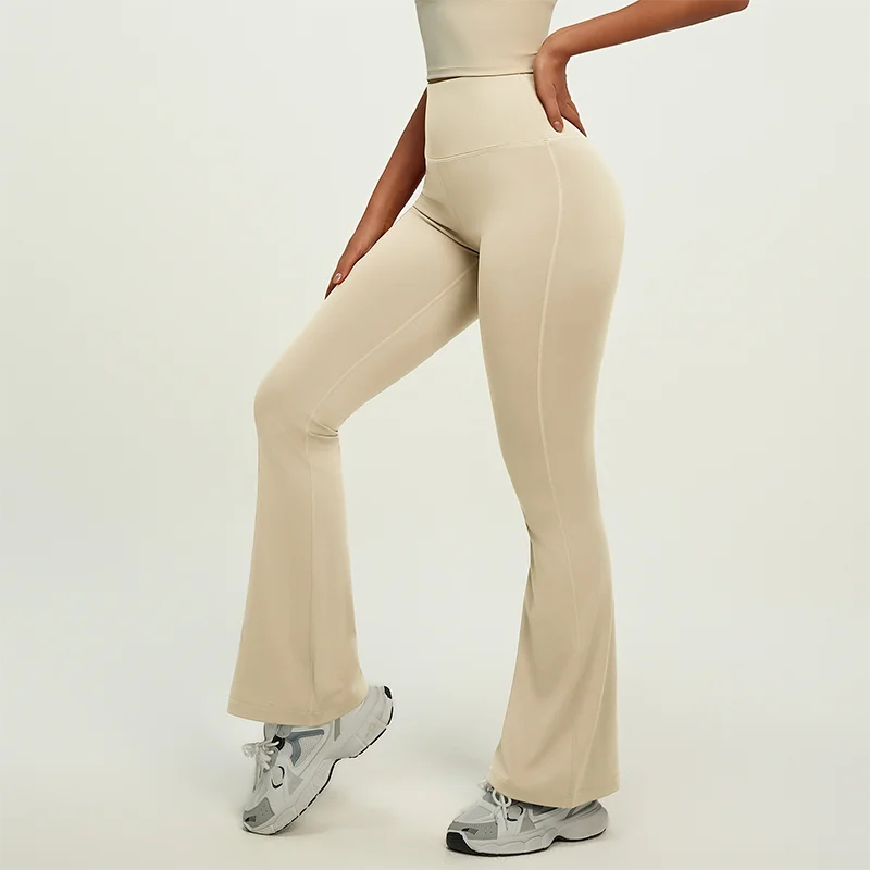 Women Wide Leg High Stretch Gym Sports Flared Leggings Naked Feeling Compression Fitness Outdoor Workwear