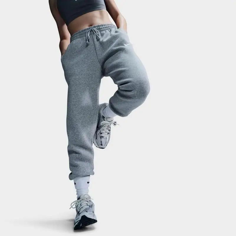 Nike Phoenix Fleece Mid-Rise Breathable Jogger Sweatpants for Fitness Comfortable Sportswear Trousers