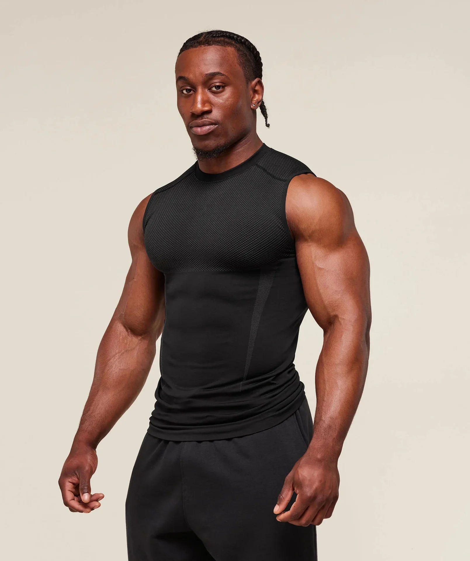 Men's Tight vest sports summer quick-drying breathable seamless fitness running training stretch tight top man sleeveless vest