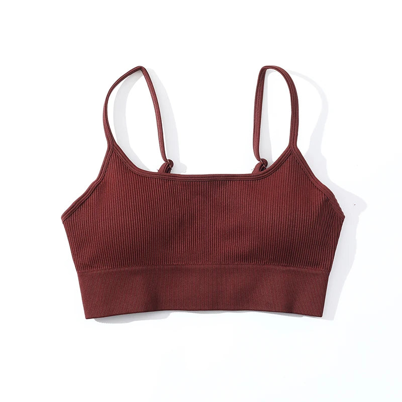 SOISOU New Yoga Bra Top Women Sports Bra Gym Fitness Breathable Bralette Elastic Tight Outdoor Girls For Sex Seamless Bras