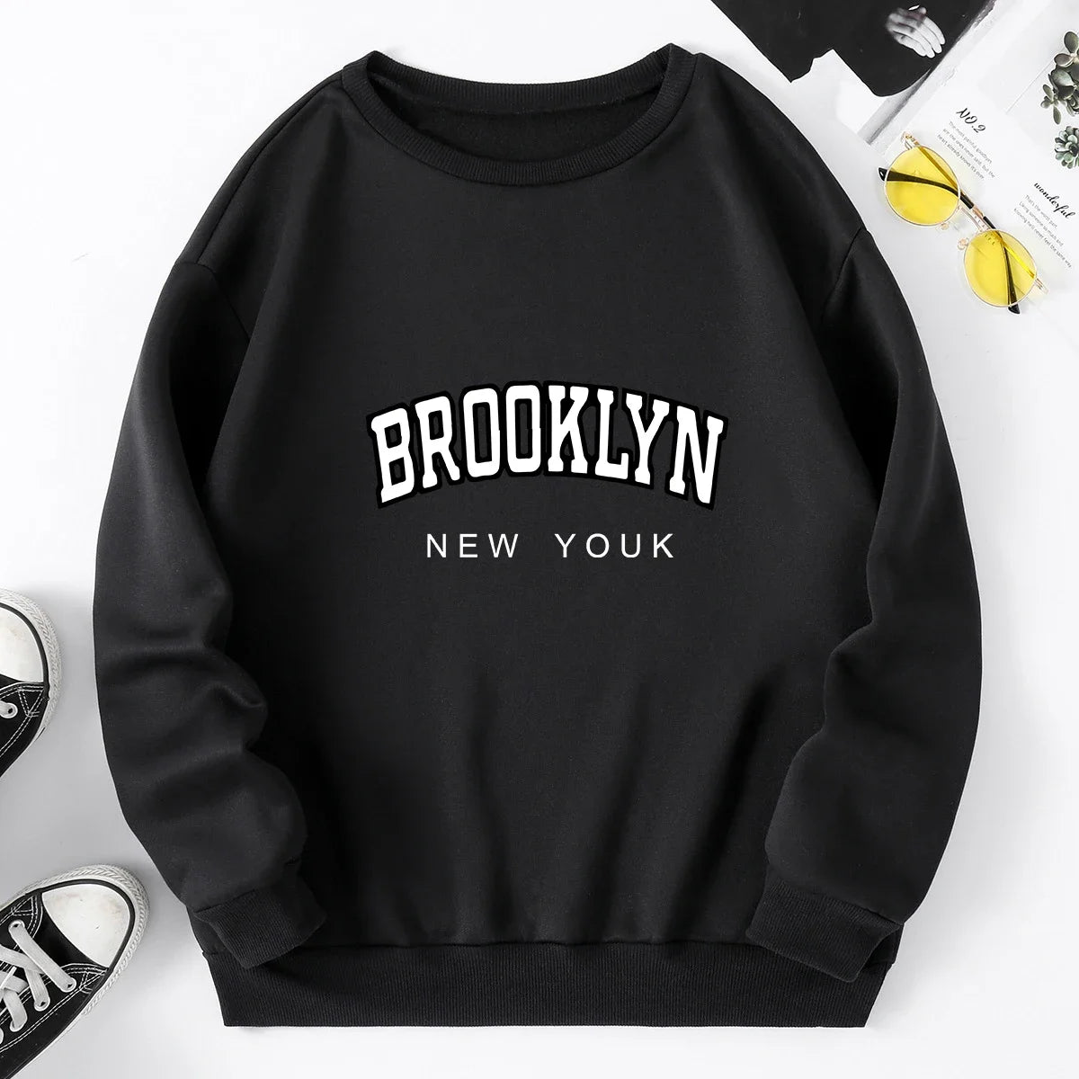 Womens Tracksuit European Street Casual Sweatshirt High Quality Simplicity Popular Harajuku Clothing Print Versatile Loose Tops
