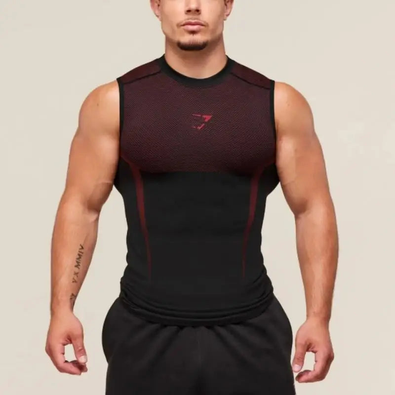 Men's Tight vest sports summer quick-drying breathable seamless fitness running training stretch tight top man sleeveless vest