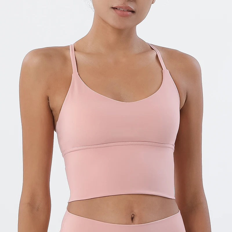 SOISOU S-XL Nylon Sports Bra Top Women Bralette Breathable Underwear Women Sports Leggings For Women Sexy Top Bra 10 Colors