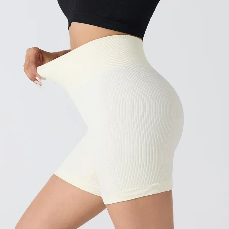 Seamless Women's Yoga Shorts Tight Fitness Short Pants Thread 3/4 Length Leggings Female Sports Skinny Pant Running Cycling Wear