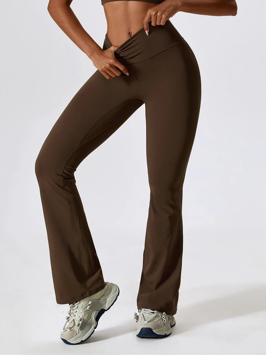 Women's Flared Yoga Pants High Waisted Bootcut Leggings with Tummy Control Wide Leg Dance Fitness Workout Trousers S-XL