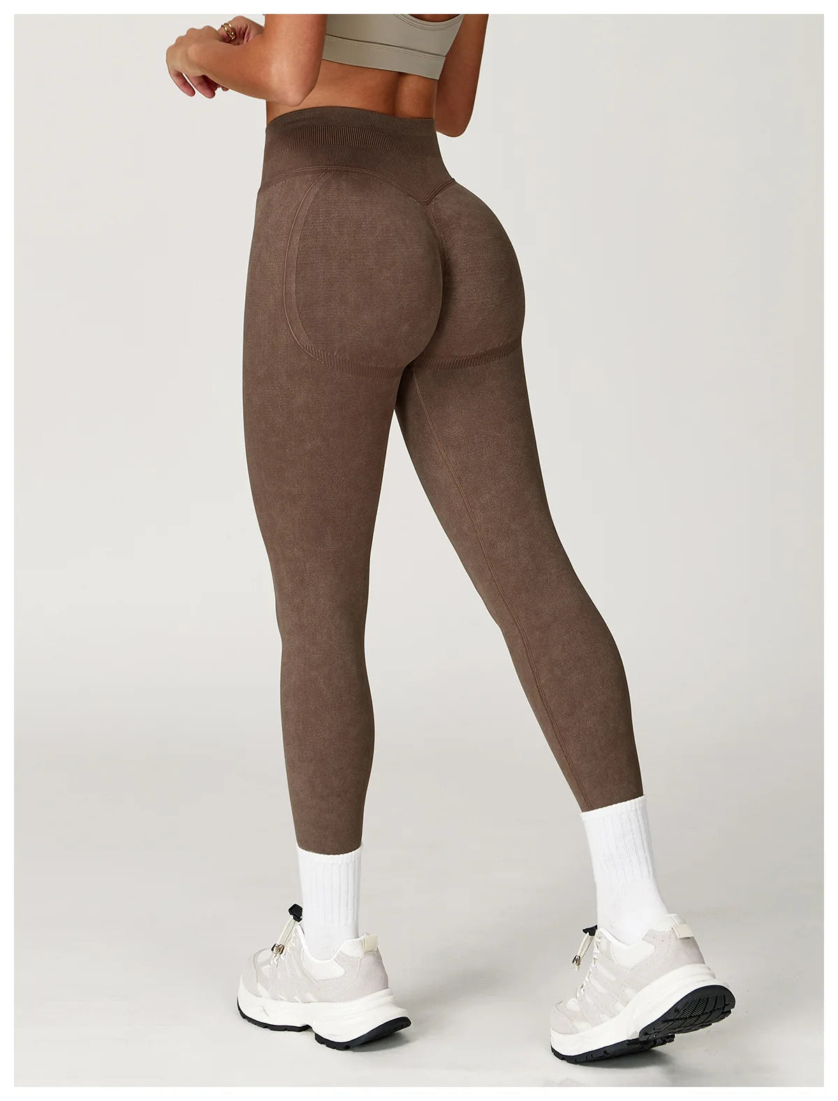 Women Sand-washing Leggings Gym Yoga Pants Elastic Workout Exercise Clothing Running Fitness Butt Lifting Tights