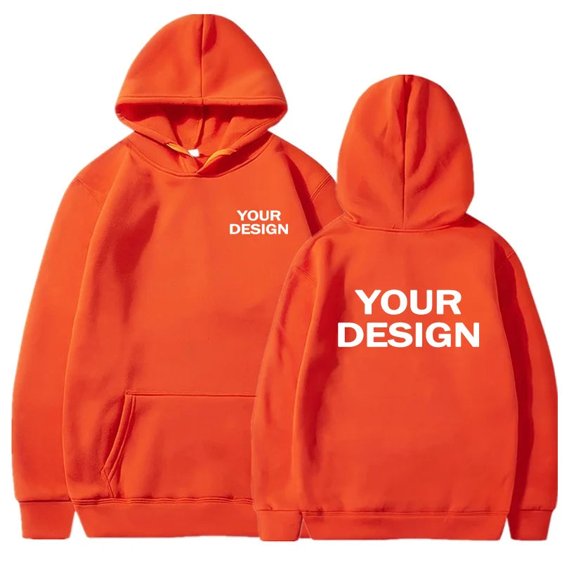 Custom Prints Men's Women's Hoodies Loose Casual Wear Solid Color Hoodies Long Sleeve Hooded Personality Streetwear Sweatshirts