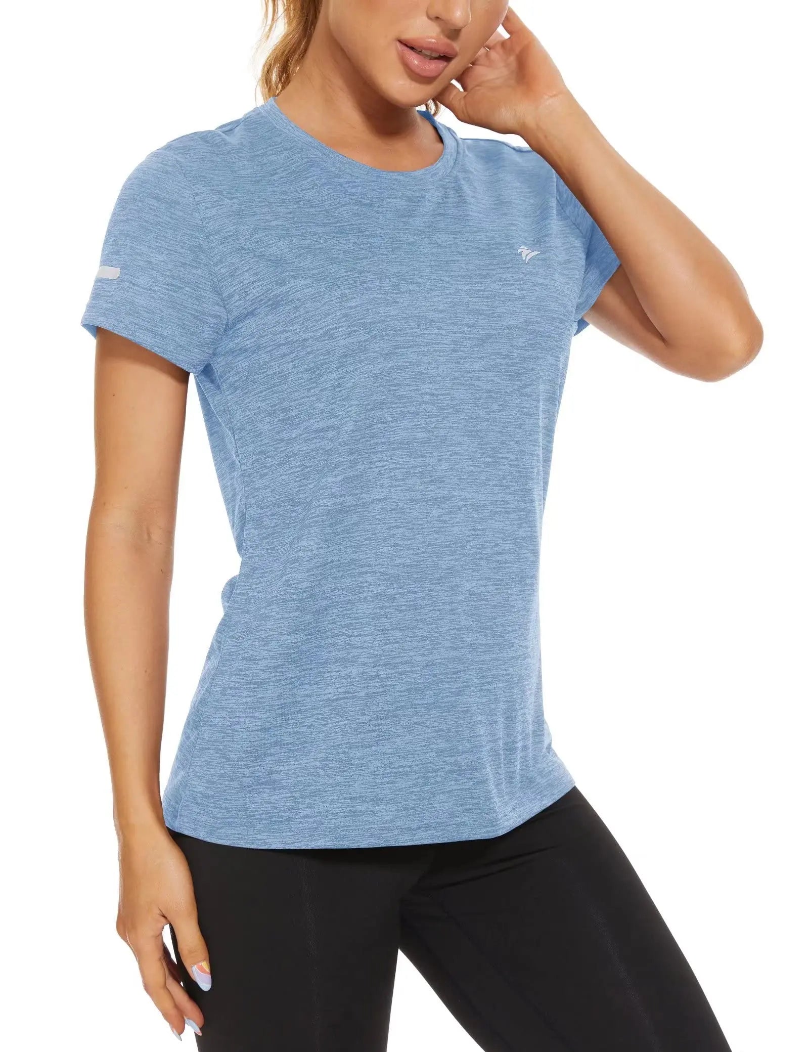 KEFITEVD Short Sleeve T-Shirt Quick Dry Athletic Shirts Women's Casual Workout Gym Yoga Shirt Training Running Jogging T Shirt