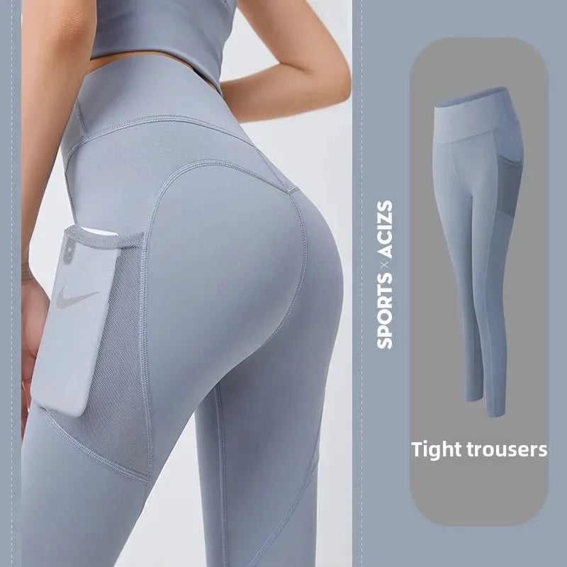 Training Leggings with Pockets for Women - High Elastic Yoga Pants Tummy Control High Waist 4-Way Stretch Gym Workout  Athletic