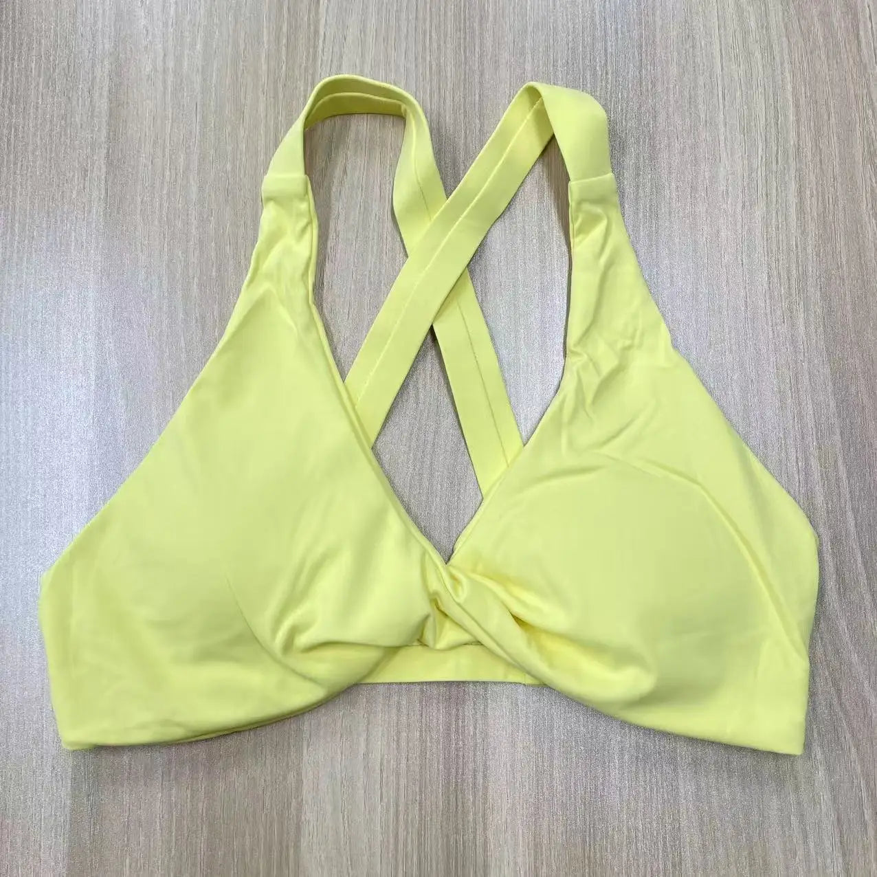 SHINBENE Women's Twist Workout Sports Bras Back Cross Padded Low Impact Fitness Bra Yoga Crop Tops