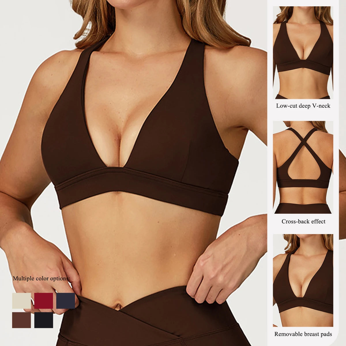 Hearuisavy Sports Bra Woman Naked-Feel Crossback Yoga Bra Running Pilates Dance Breathable Quick-Dry Luxury Premium Fitness Tops