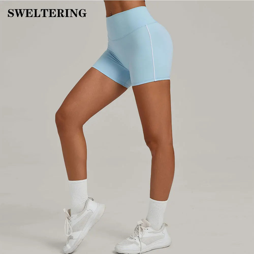Women Impact Sports Short Yoga Legging Shorts Squat Proof High Waist Fitness Tight Shorts Quick Drying Cycling Workout Gym Short