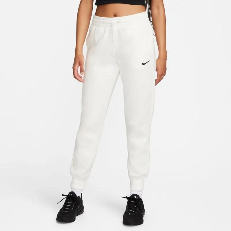 Nike Phoenix Fleece Mid-Rise Breathable Jogger Sweatpants for Fitness Comfortable Sportswear Trousers