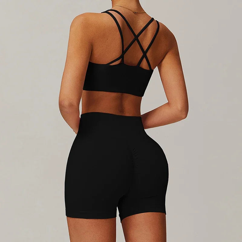 2-piece Casual Sportswear Women Yoga Suit Fitness Clothes Gym Set Women Workout Leggings Female Sports Bra Set