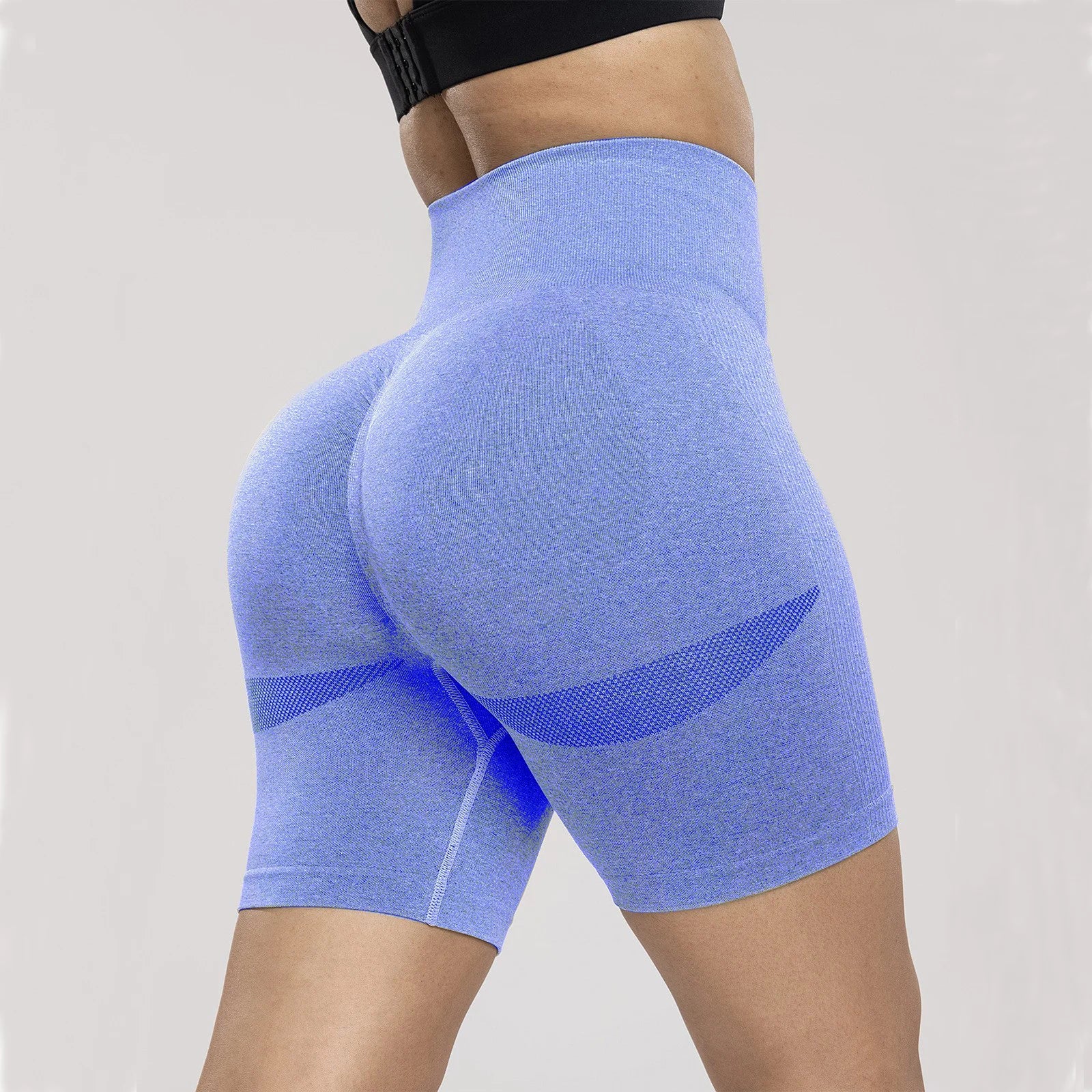 Seamless Sports Women Shorts Muliticolor Yoga Shorts Stretchy High Waist Running Cycling Leggings Hip Liftting Solid Gym Shorts