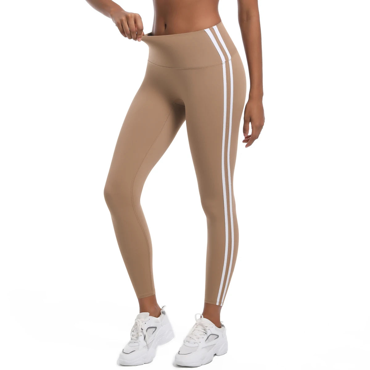 Yoga Leggings Women Striped Slim Sports Pants High Waist Hip Liftting Tights Workout Running Stretchy Gym Leggings