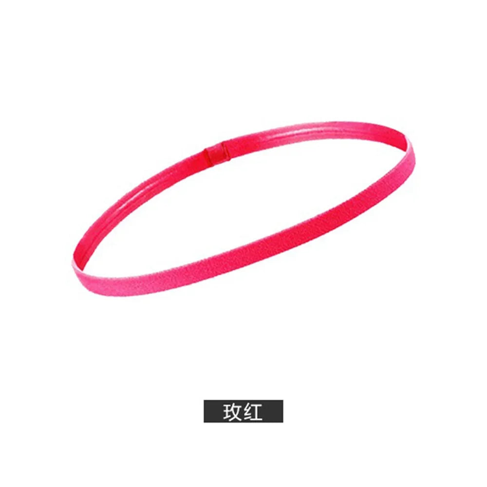 1PCs Simple unisex sports hairband non-slip silicone strip sweat guide elastic headbands yoga running fitness hair accessories