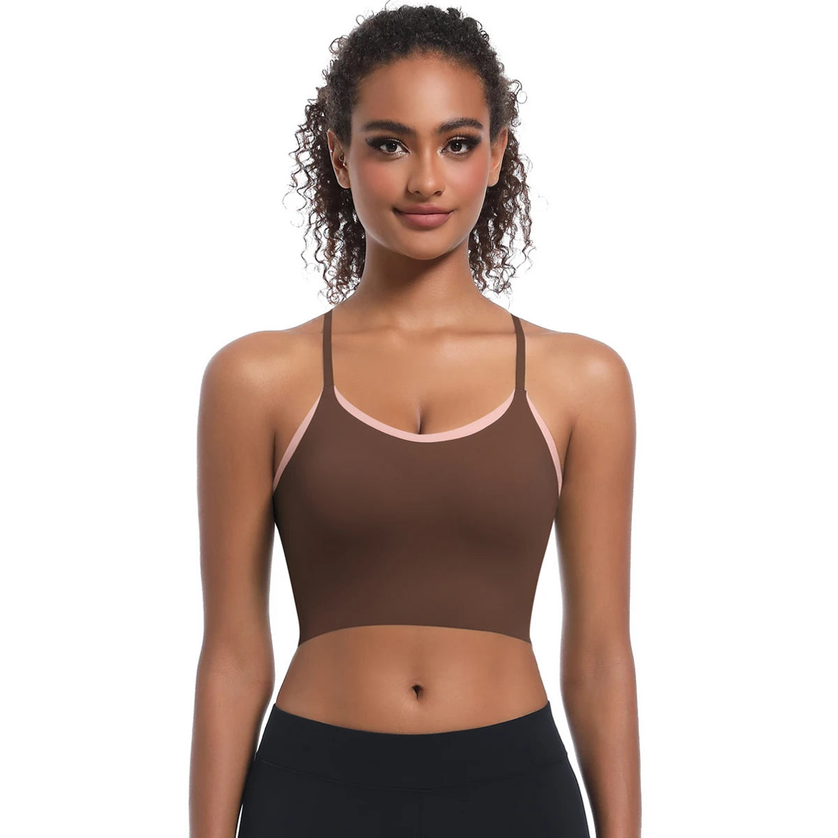 Yoga Bra Women Sports Bra Fitness Yoga Vest Training Gym Yoga Underwear Cross Straps Double Tone Color Running Yoga Tank Top