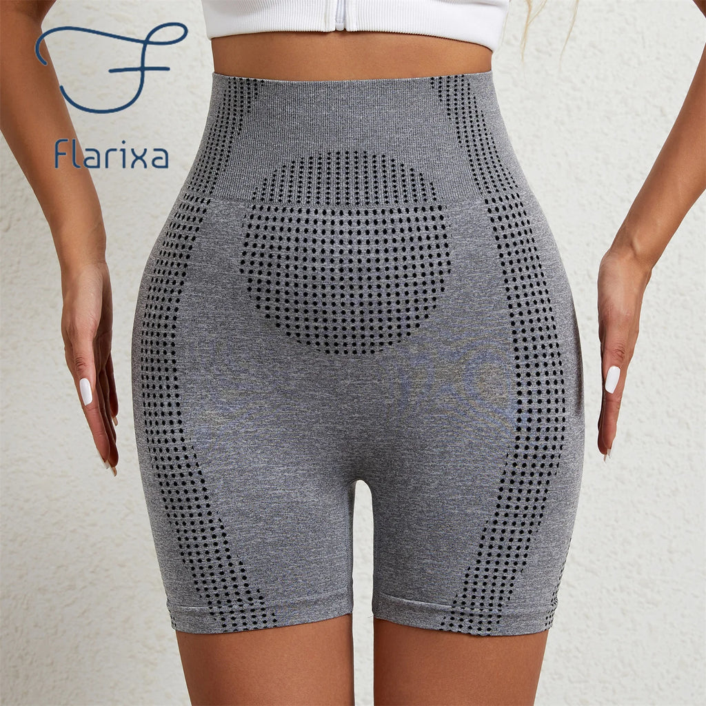 Flarixa 1/2/3Pcs Women Seamless Body Shaper Sports Shorts High Waist Tummy Control Yoga Quick Drying Running Cycling Shorts