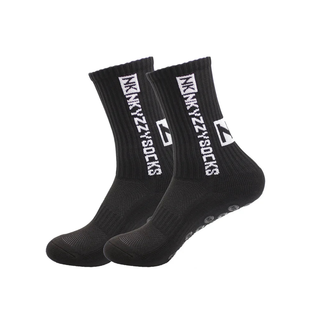 1 pairs of new mid tube glued football socks for sports training and competition, non slip and breathable socks