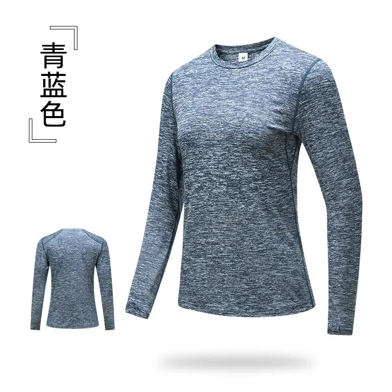 Sports Shirt Woman Gym Quick Drying Long-sleeve T-shirts Yoga Clothes Fitness Wear Training and Exercise Running Top Sportswear