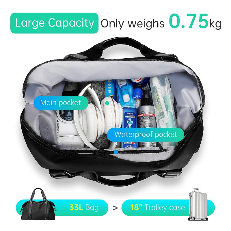 MARK RYDNE Large Capacity Waterprooof Travel Duffle Bag Gym Bag Men