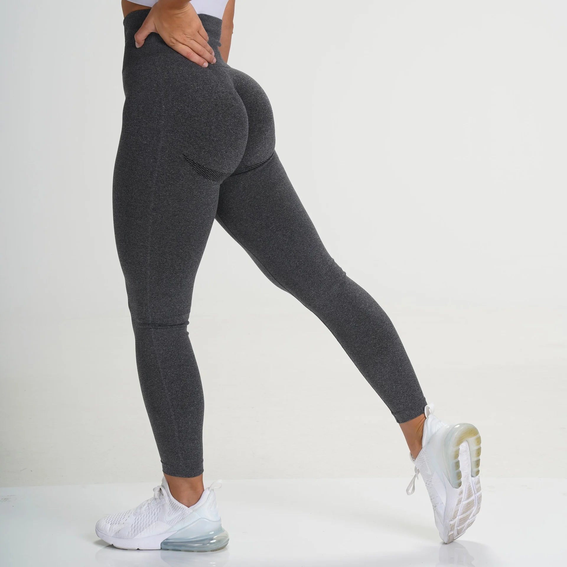 High elastic smile yoga pants, seamless European and American fitness pants, tight yoga pants, high waist and hip lifting traini
