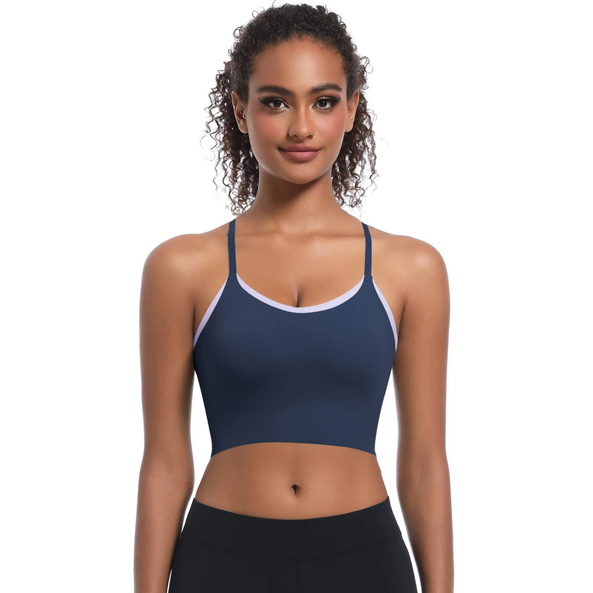 Yoga Bra Women Sports Bra Fitness Yoga Vest Training Gym Yoga Underwear Cross Straps Double Tone Color Running Yoga Tank Top