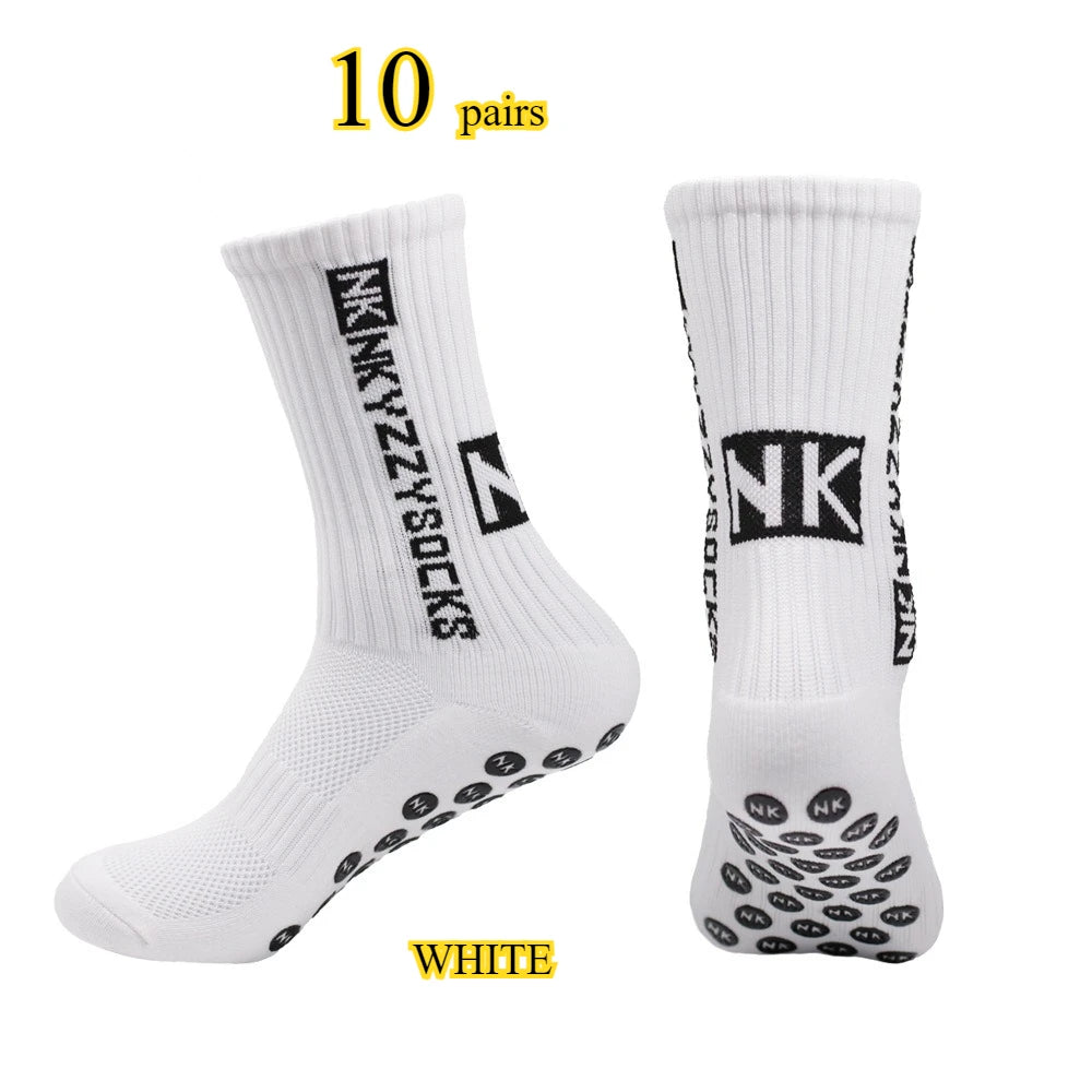 1 pairs of new mid tube glued football socks for sports training and competition, non slip and breathable socks