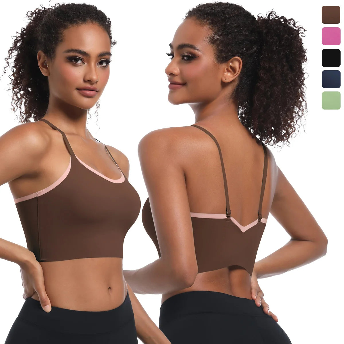 Yoga Bra Women Sports Bra Fitness Yoga Vest Training Gym Yoga Underwear Cross Straps Double Tone Color Running Yoga Tank Top