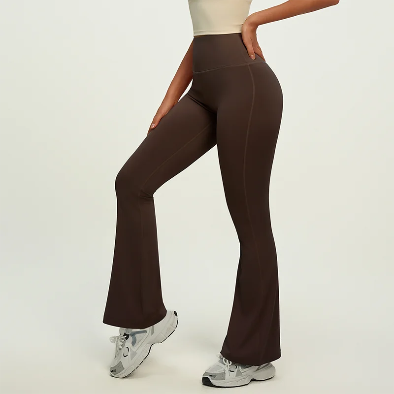 Women Wide Leg High Stretch Gym Sports Flared Leggings Naked Feeling Compression Fitness Outdoor Workwear