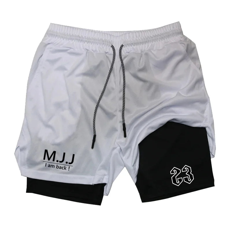 Double-layer Sports Shorts Basketball fitness Bottoms gym workout mesh tight-fitting shorts for men Sportswear 2026 summer