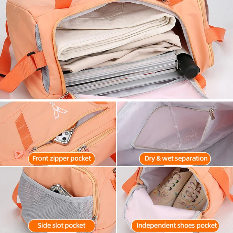 Woman Sports Gym Handbag Waterproof Fitness Training Bag Dry Wet Swimming Tote With Shoes Pocket Travel Luggage Shoulder Bags