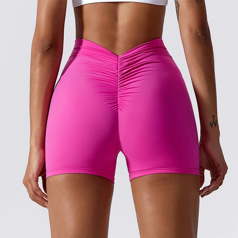 Summer Sexy Sports Shorts Women Gym Leggings Women Workout Shorts Cycling Shorts Push Up Yoga Pants V Back Scrunch Butt Shorts