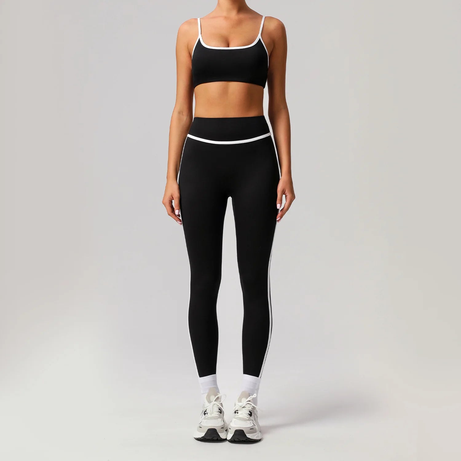 2 Piece Sport Leggings Set Women's Tracksuit Gym Workout Clothing Elastic Training Suit for Fitness Yoga Wear Slim Sportswear
