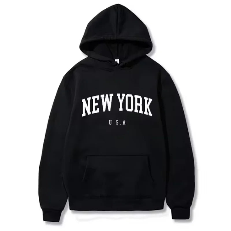 Men's solid color hooded sweatshirt pullover Street hip hop autumn/winter fashion 2024 new sweatshirt loose casual pullover