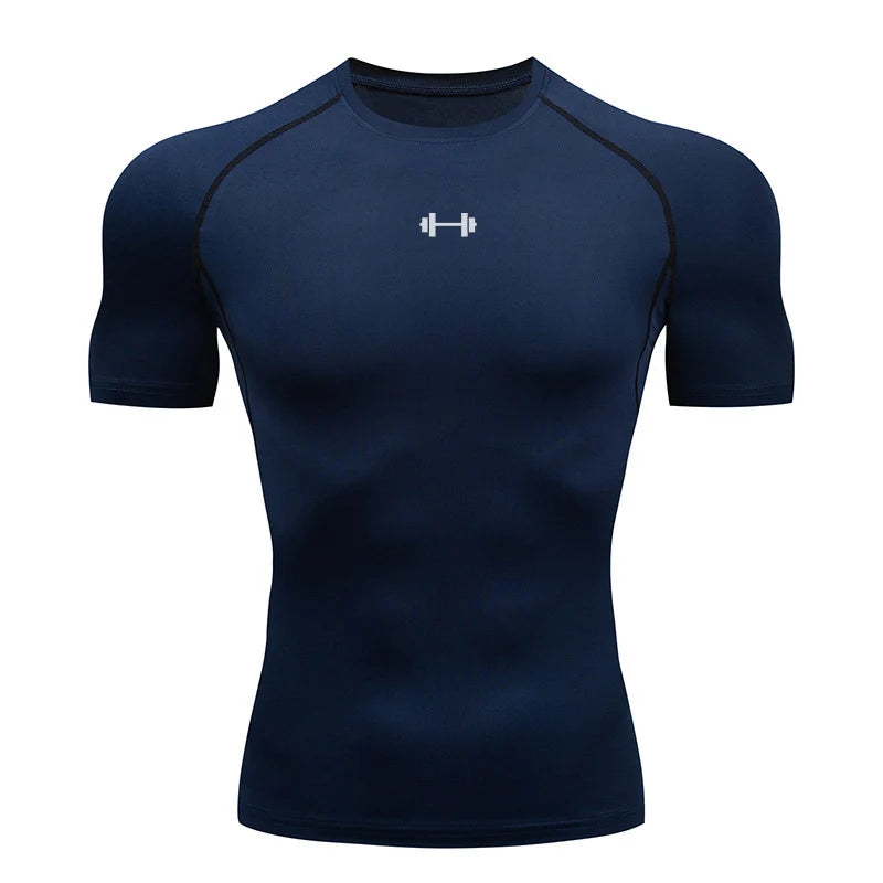 Men Running Compression T-shirt Short Sleeve Sport Tees Gym Fitness Sweatshirt Male Jogging Tracksuit Homme Athletic Shirt Tops