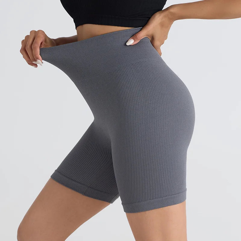 Seamless Women's Yoga Shorts Tight Fitness Short Pants Thread 3/4 Length Leggings Female Sports Skinny Pant Running Cycling Wear