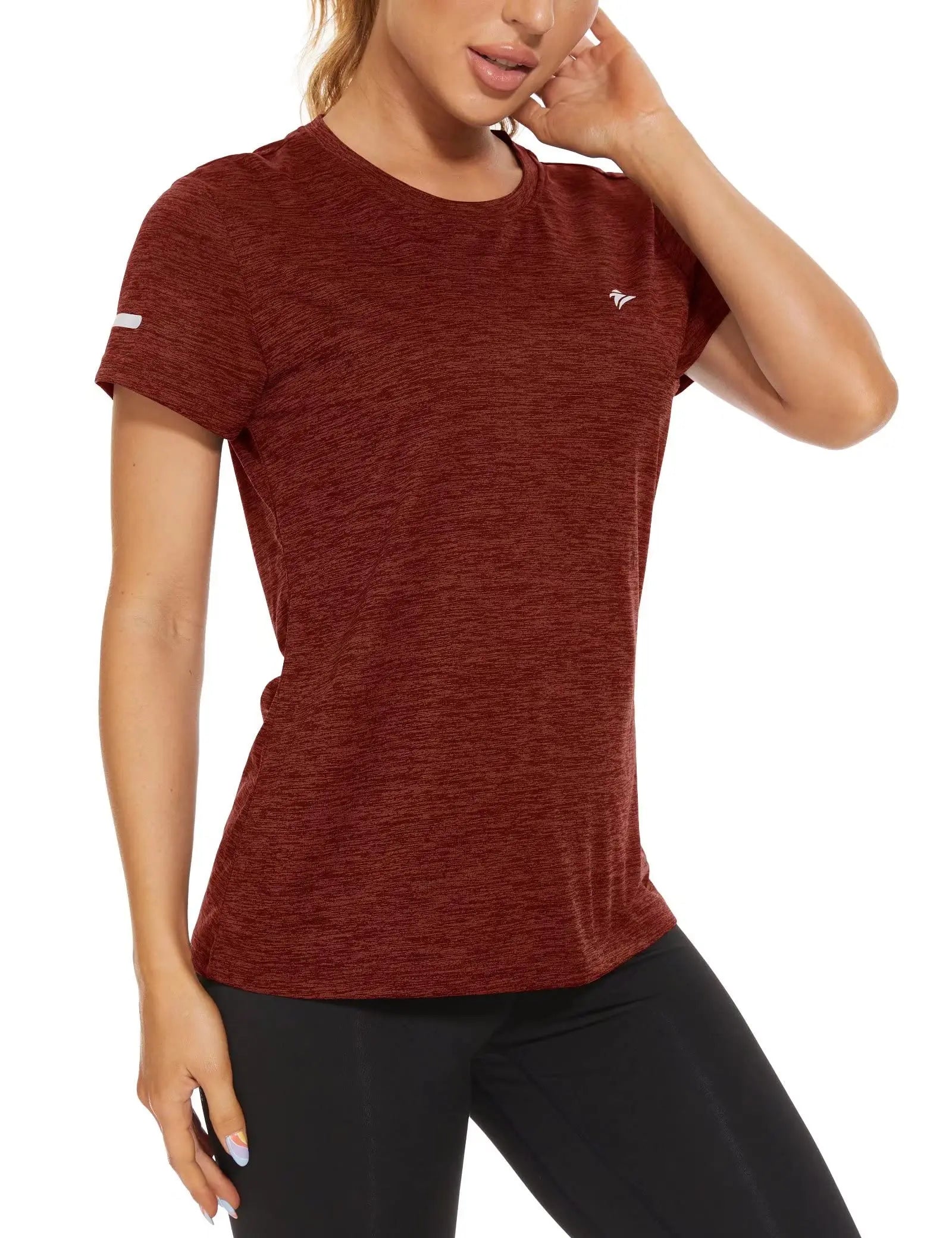 KEFITEVD Short Sleeve T-Shirt Quick Dry Athletic Shirts Women's Casual Workout Gym Yoga Shirt Training Running Jogging T Shirt