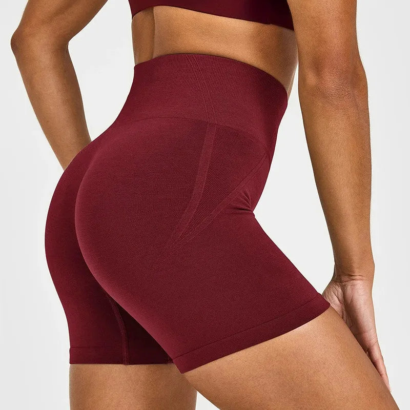 Effortless Seamless Shorts High-waisted Women's Yoga Pants Casual Sports Fitness Wear Tight Enhancing Hips Yoga Shorts