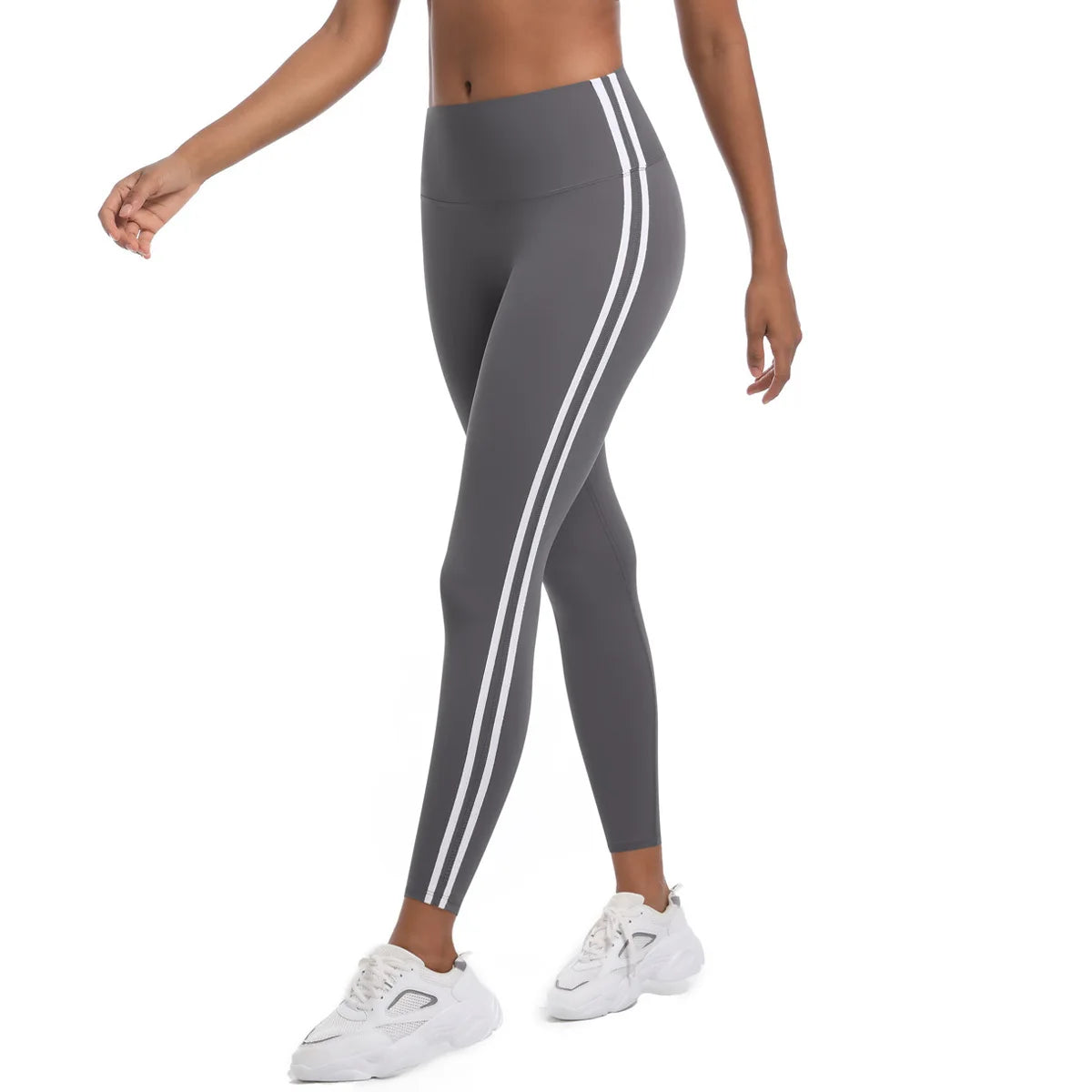 Yoga Leggings Women Striped Slim Sports Pants High Waist Hip Liftting Tights Workout Running Stretchy Gym Leggings
