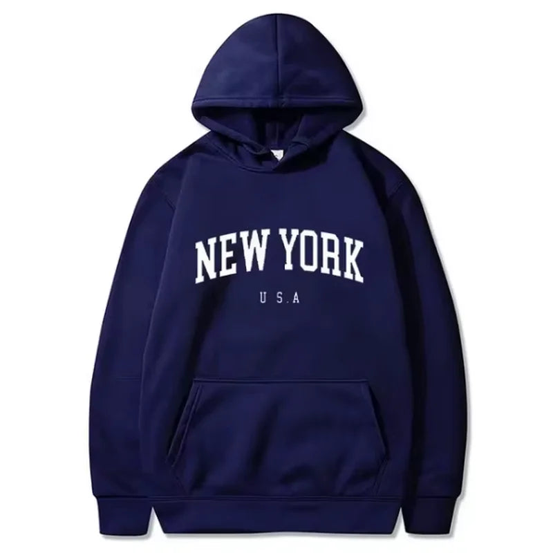 Men's solid color hooded sweatshirt pullover Street hip hop autumn/winter fashion 2024 new sweatshirt loose casual pullover