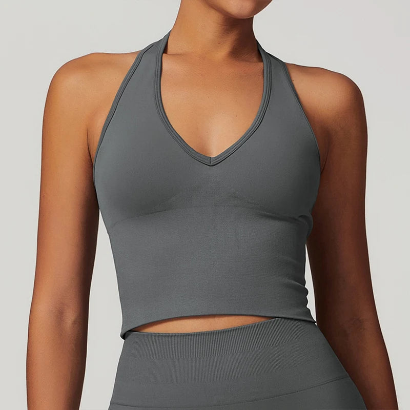 Ctenkevet New Women Bandeau Sports Bra Top Deportivos Mujer Gym Outdoors Workout Quick-Dry Vest Female Backless Tight Clothing