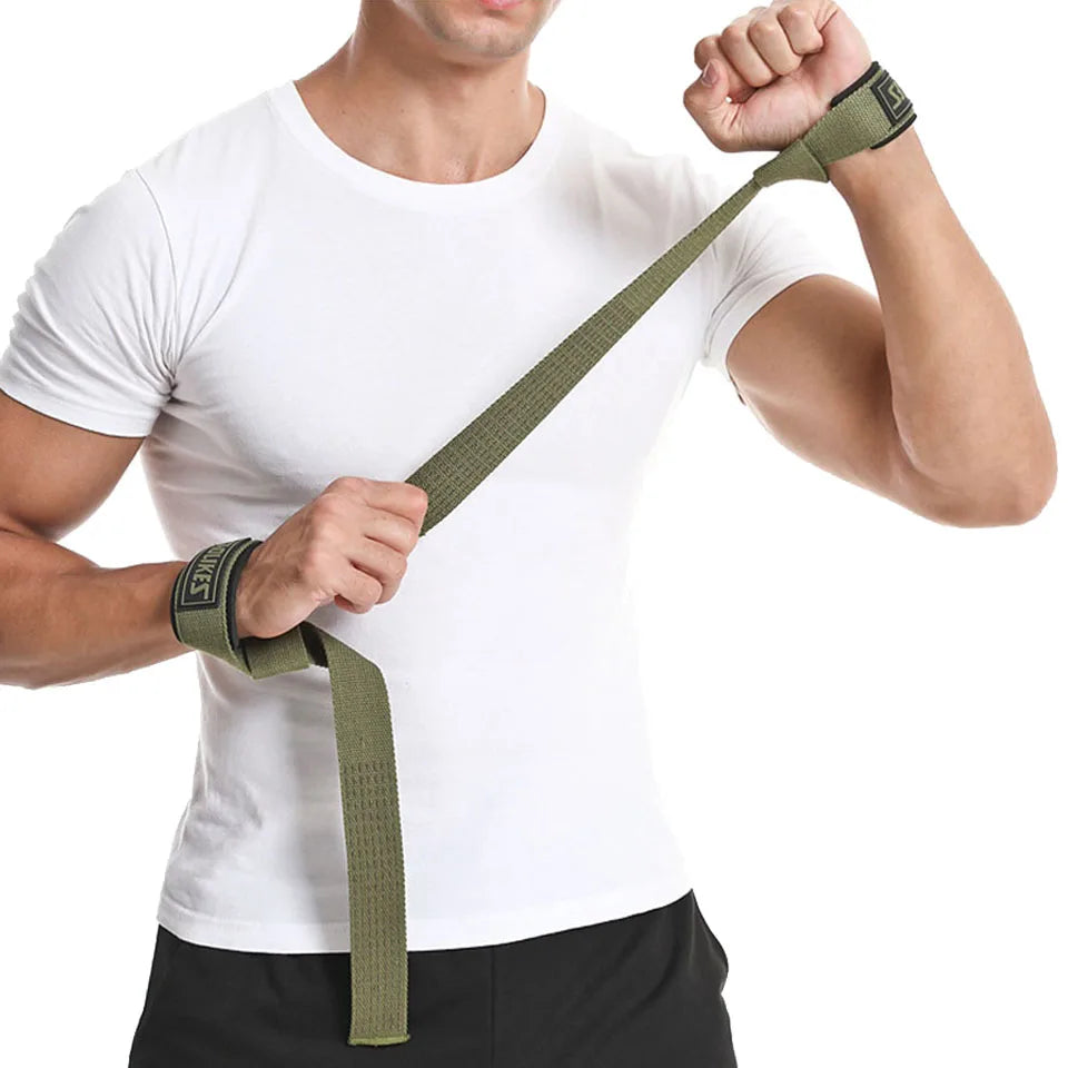 AOLIKES 1 Pair Weightlifting Straps Anti-Slip Silicone Lifting Wrist Straps Strength Deadlifts Crossfit Hand Grips Wrist Support